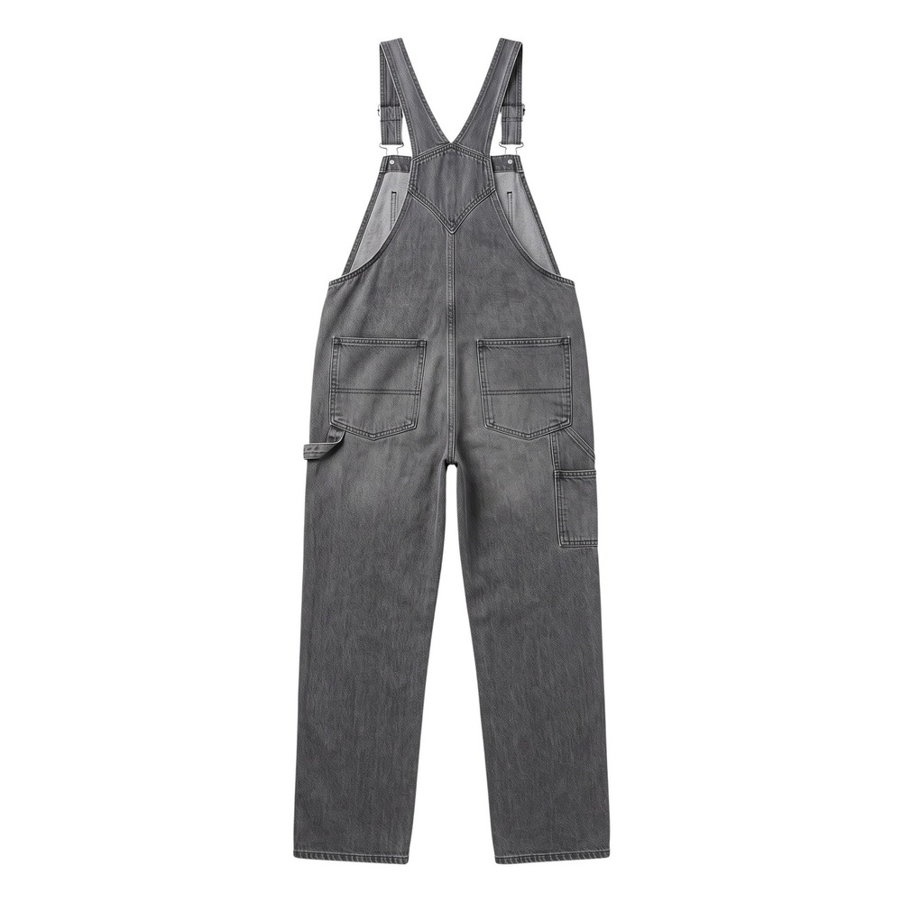 Madewell Carpenter Overalls Double Knee Utility Bib Women L Faded Black Denim - Picture 2 of 6